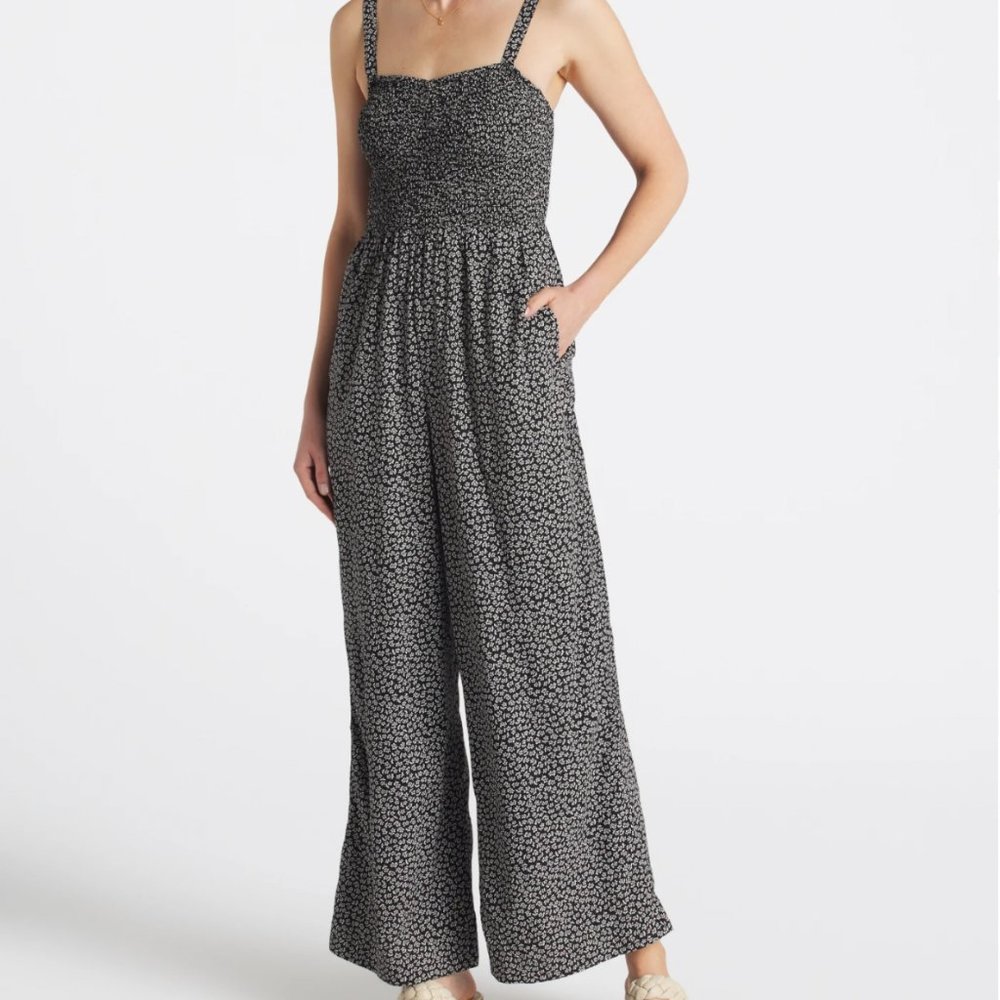 NWT Lucie Wide-Leg Jumpsuit in Micro Daisy - XS